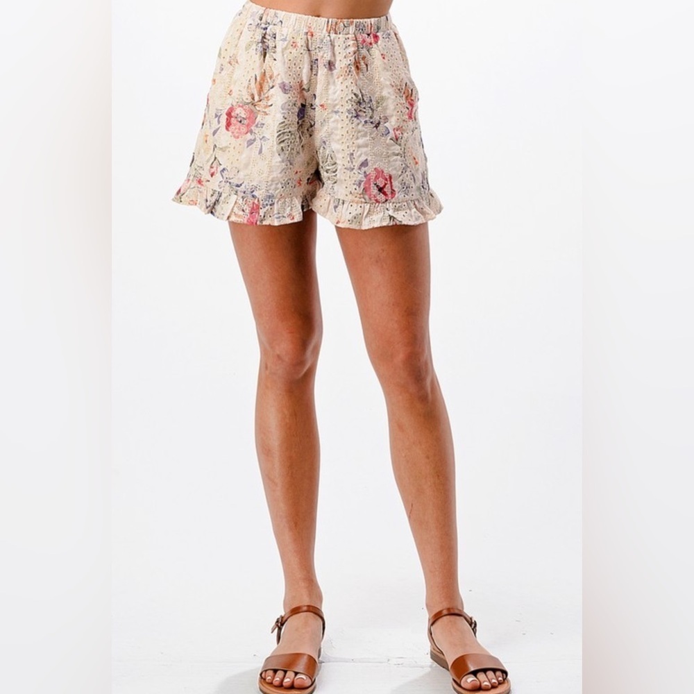 Gab & Kate Cici Floral Eyelit Shorts